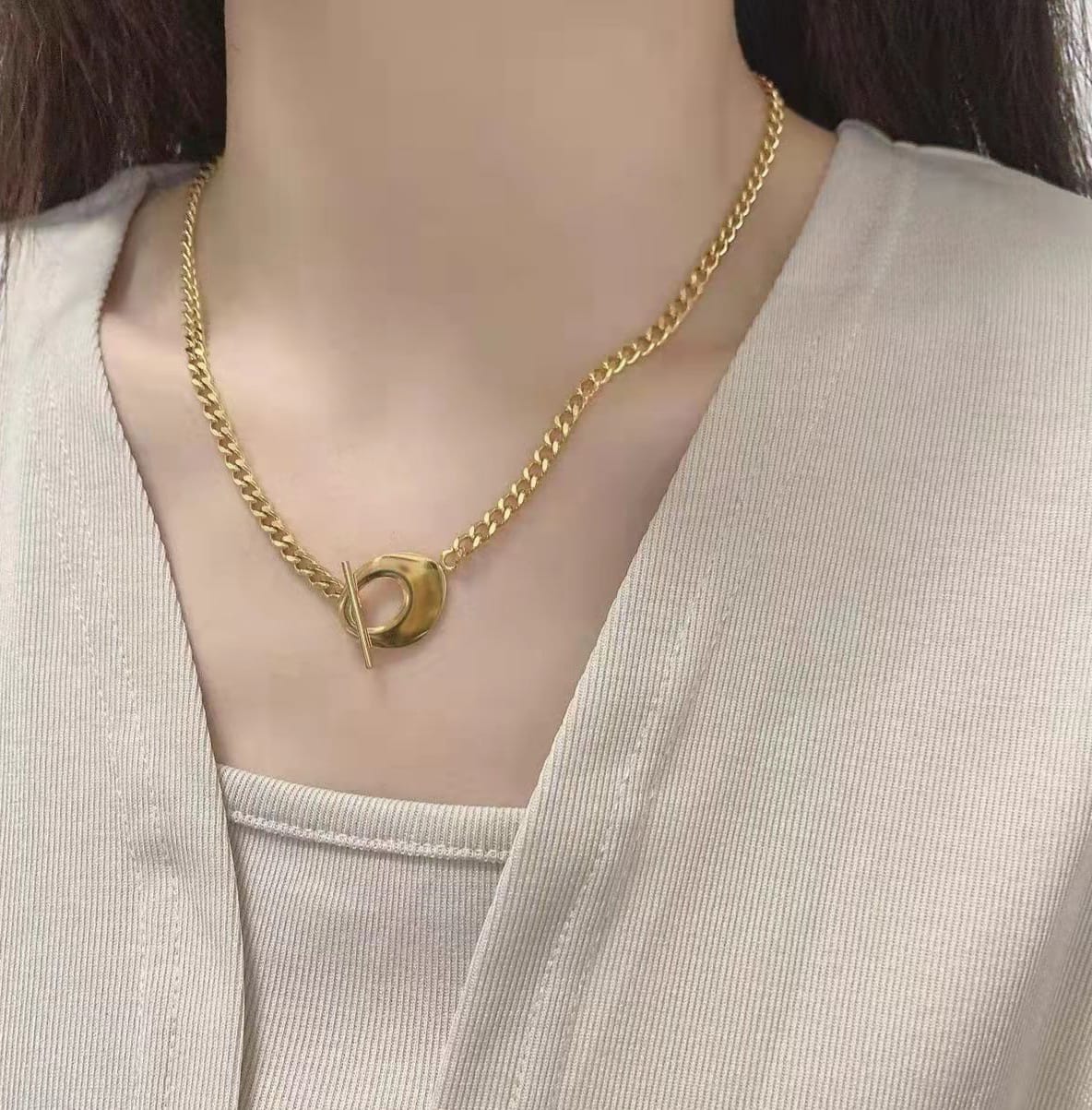 18k gold plated stainless steel female necklace Styles By TMO